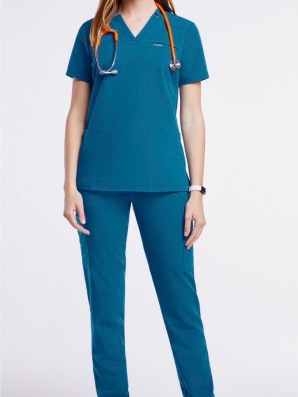 Jaanuu Scrubs Medical Women's V-Neck Top & Pant (S)